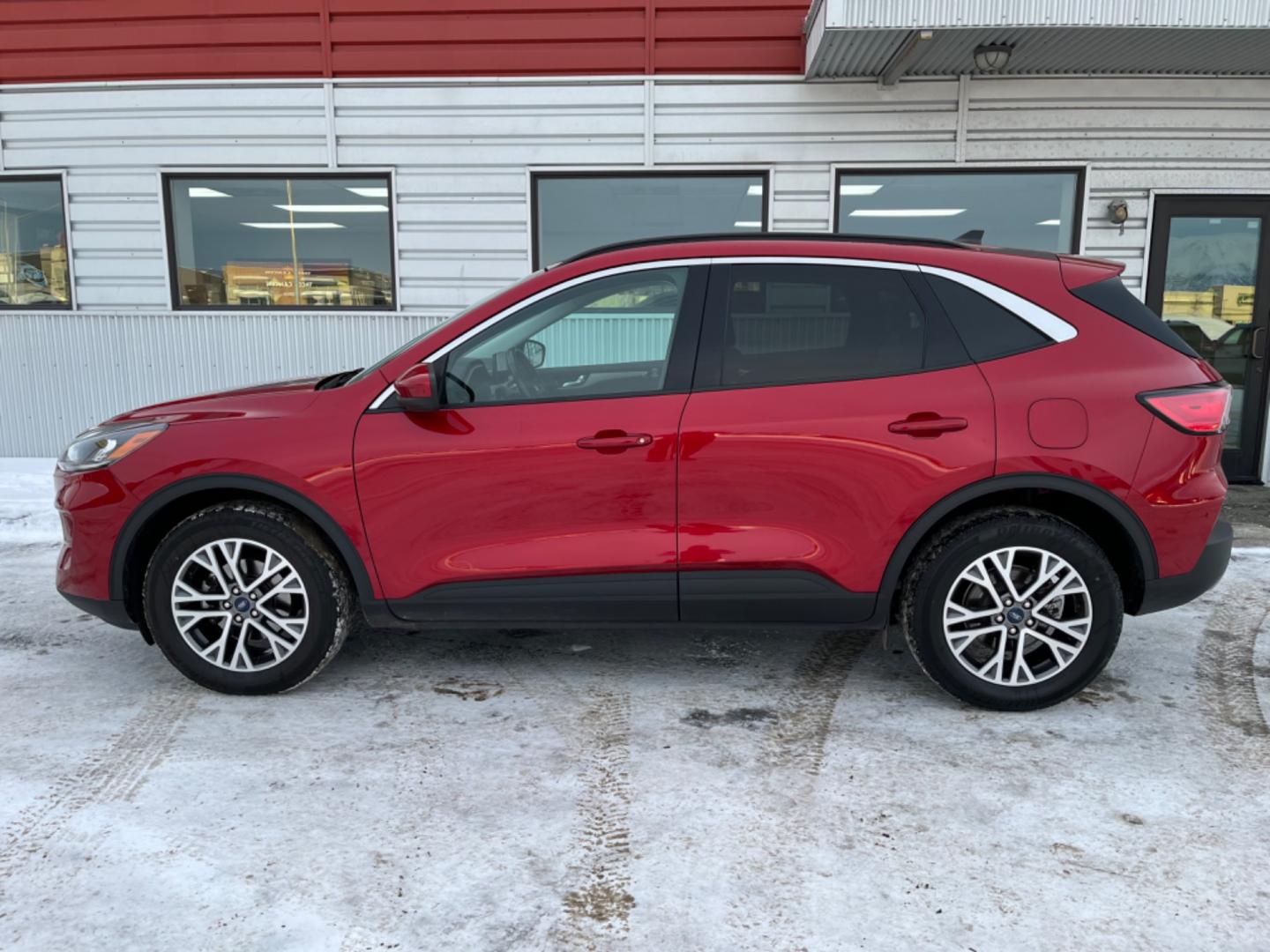 2021 Red Ford Escape SEL AWD (1FMCU9H67MU) with an 1.5L L3 engine, 6A transmission, located at 1960 Industrial Drive, Wasilla, 99654, (907) 274-2277, 61.573475, -149.400146 - Photo#0